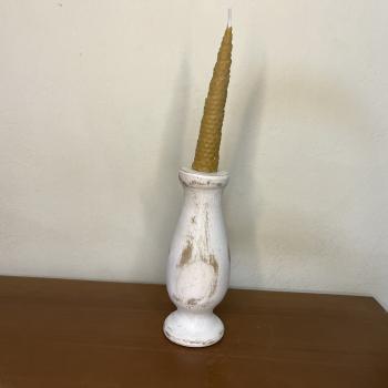 CASTIÇAL BRANCO RUSTICO