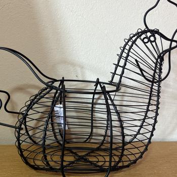 CESTA DE OVOS METAL PRETA 33X18X26