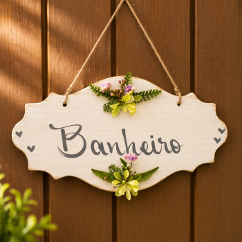 PLACA BANHEIRO FLORE PEQUENAS