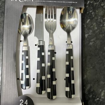 FAQUEIRO DE INOX CABO PRETO - 24 PCS