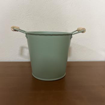 VASO BAIXO CONICO COM ALÇA VERDE PISTACHE