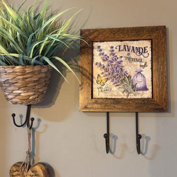QUADRO CABIDEIRO 1 PC - LAVANDA - 23X23CM