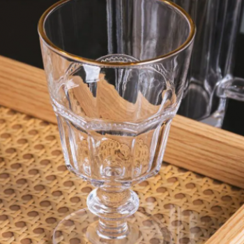 Taça de Água Belle Epoque com Fio de Ouro 225ml Vidro
