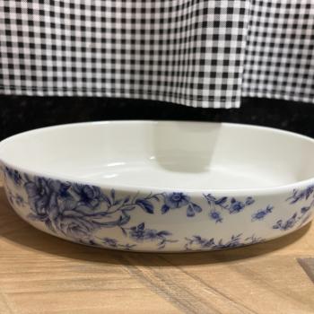 ORNAMENTO OVAL DE CERAMICA-REFRATARIO M FLORAL