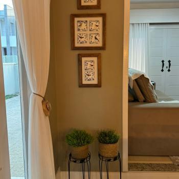 QUADRO DECOR COM 4 AZULEJOS PÁSSAROS ARABESCO 3004M-030 (31,5X31,5CM)