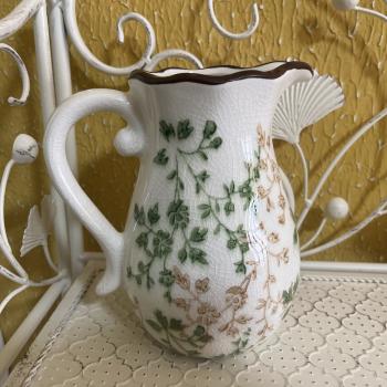 JARRO FLORAL VERDE CERAMICA 16,5X16CM
