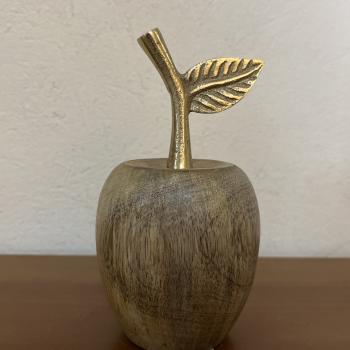 MAÇÃ DECORATIVA MADEIRA 15x6