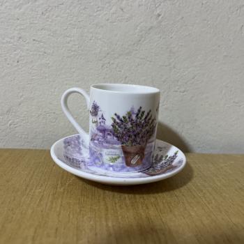 CONJUNTO C/6 XICARAS/PIRES DE CAFE LAVANDA 90ML