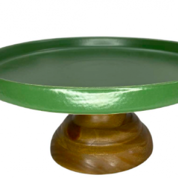 BOLEIRA ALTA PE TORNEADO VERDE 27X27X12