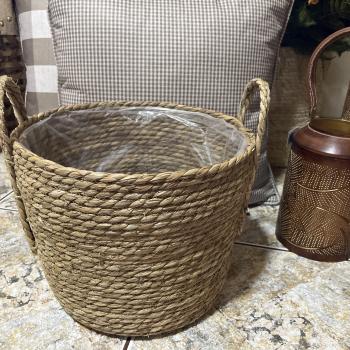 CESTO COM ALÇA EM FIBRA NATURAL M