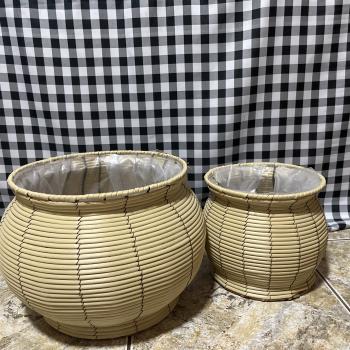 CACHEPOT FIBRA NATURAL BEGE P