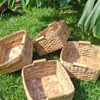 Box c/alça bambu 20x20x10