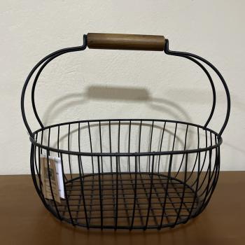 CESTA ALÇA DUPLA PRETA 29X21X23