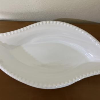 TRAVESSA CERAMICA STYLO BOLINHA G BRANCO M 39x22