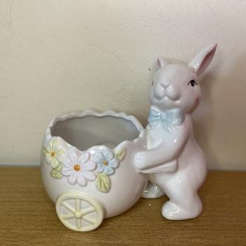 FLOREIRO COELHO DE CERÂMICA 17CM