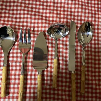 FAQUEIRO DE SERVIR DE INOX NA COR NATURAL - 6 PCS