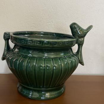 CACHEPOT PÁSSARO PEQUENO VERDE MUSGO