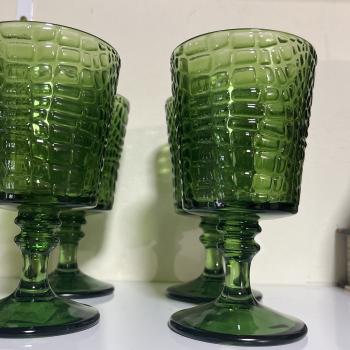 KIT TAÇA VIDRO VERDE CROCODILE C/6