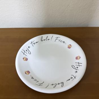 PRATO BOLO DECOR P 17X17 DECALQUE  FRASES
