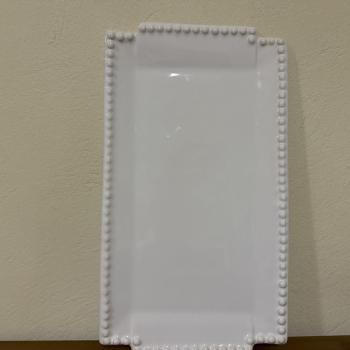 TRAVESSA RETANGULAR BOLINHA G BRANCO