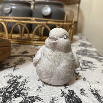 PASSARO DECORATIVO EM CIMENTO CINZA RUSTICO