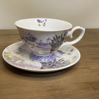 CONJUNTO COM 6 XÍCARAS/PIRES DE CHA LAVANDA 220ML