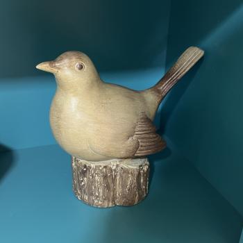 PASSARO DECORATIVO EM RESINA MARROM