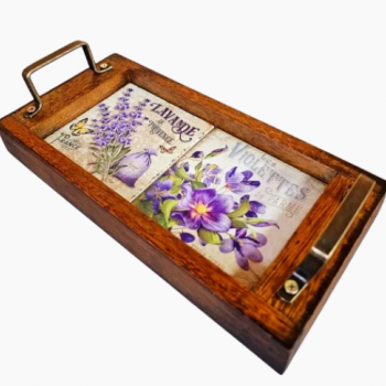 BANDEJA AZULEJO LAVANDA C26cmXL12cmXA6,5cm