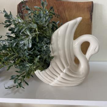 CACHEPOT CISNE OFF-WHITE 20x18