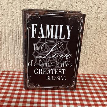 LIVRO CAIXA DE MADEIRA FAMILY 18X13X4