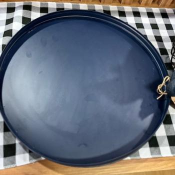 BANDEJA AZUL REDONDA-38x25x3