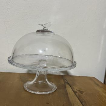 PRATO COM PE E TAMPA BIRD 19CM X 19CM X 19CM CRISTAL ECOLOGICO