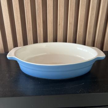 TRAVESSA EM CERAMICA OVAL AZUL DEGRADE P