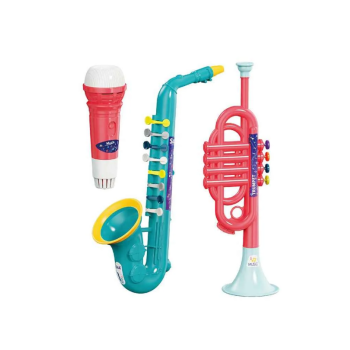 KIT INSTRUMENTOS PLASTICOS BRINQUEDO - 3 PEÇAS - MOD. 1 - 3615E - KM01