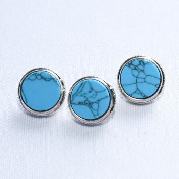 BOTÃO P/ TROMBONE / TROMPETE AZUL TURQUESA MOD.4 - BU01-AZ