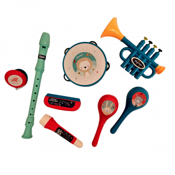 KIT INSTRUMENTOS PLASTICOS BRINQUEDO - 8 PEÇAS - MOD. 2 - 3608E - KM02