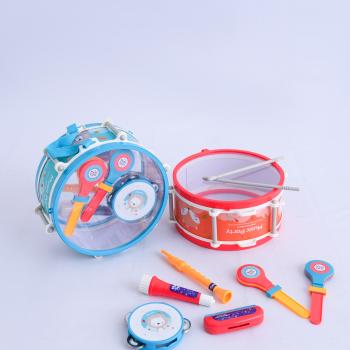 KIT INSTRUMENTOS PLASTICOS BRINQUEDO TAMBOR - 9 PEÇAS - MOD. 3 - 3501E - KM03