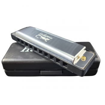 GAITA BLUES 10 HOLES - 20 VOZES  - CROMADO - UNIT - HA10-SR