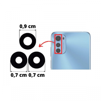 LENTE/VIDRO CAMERA MOTO E32 - KIT C-5-7