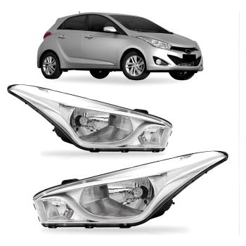 FAROL HB20 12/18 FOCO SIMPLES MASCARA CROMADA LE