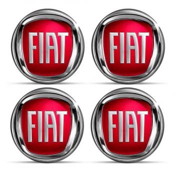 EMBLEMA CALOTA FIAT RESINADO 48 MM VERMELHO 4 PCS
