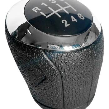 BOLA CAMBIO ONIX   PRISMA 6 MARCHAS - PRETA LENTE PRETA E ARO CROMADO ( ENCAIXO SOB PRESSAO )