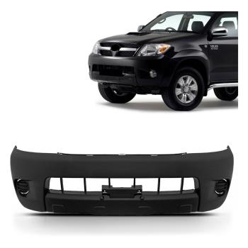 PARA-CHOQUE HILUX 05/08 DIANT PRETO S/FAROL C/FURO P/ MOLDURA