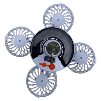 LAMPIAO SOLAR LED RECARREGAVELCOM 4 MINI VENTILADORES BOM-4228