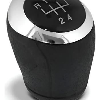 BOLA CAMBIO ONIX   PRISMA 5 MARCHAS - PRETA LENTE PRETA E ARO CROMADO ( ENCAIXO SOB PRESSAO )