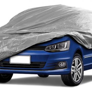CAPA COBRIR CARRO LISA C/FORRO PARCIAL - TAMANHO M (CINZA)