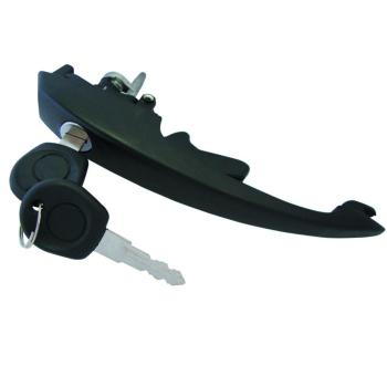 MACANETA EXTERNA PORTA COM CHAVE PRETA  BRASILIA  COMPOSICAO: METAL / PLASTICO