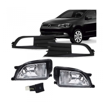KIT FAROL MILHA GOL G6 (COM MOLDURAS CROMADAS) E BOTAO MODELO ORIGINAL
