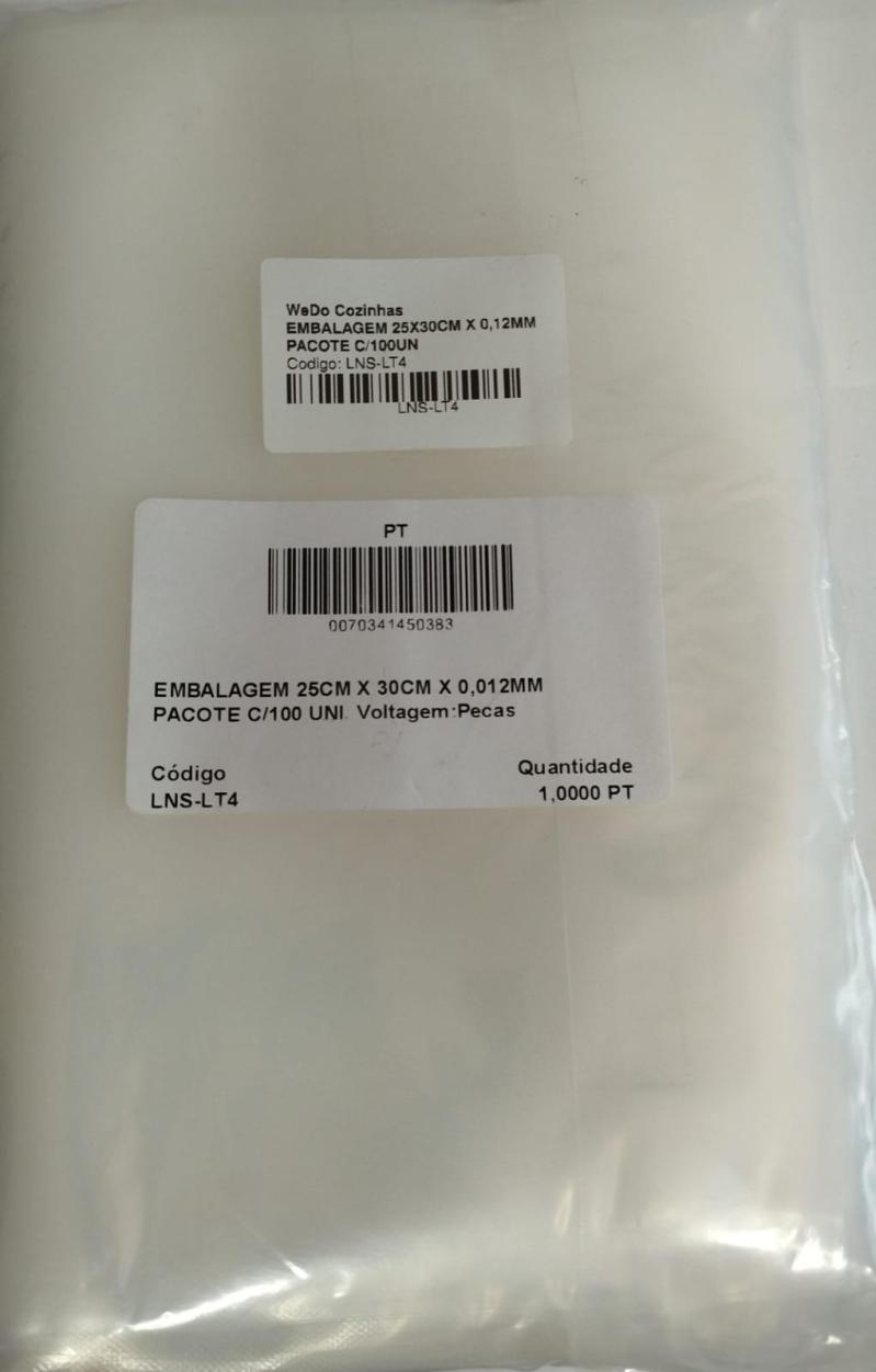 EMBALAGEM 25X30CM X 0,12MM PACOTE C/100UN