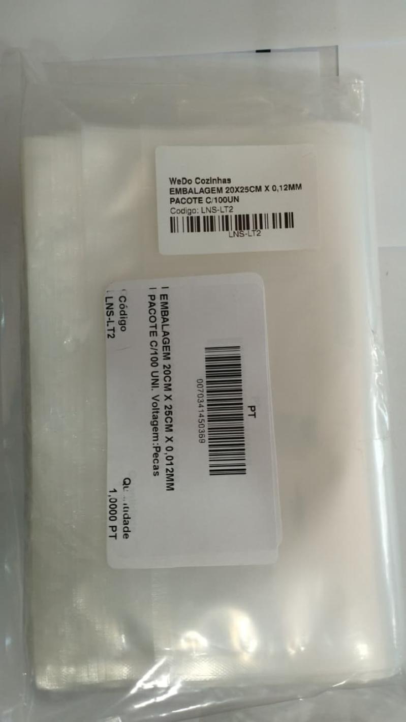 EMBALAGEM 20X25CM X 0,12MM PACOTE C/100UN